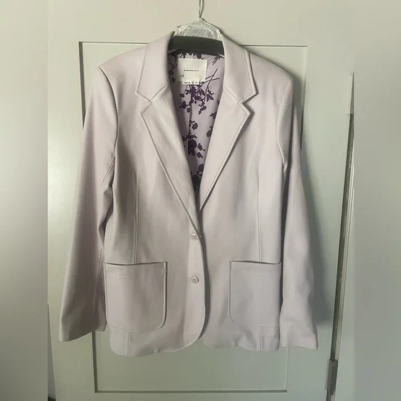 Anthropologie Light Lavender Vegan Leather Blazer Jacket - Picture 1 of 4